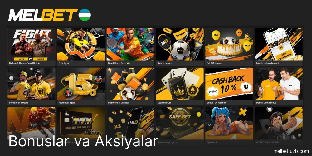 Melbet Oʻzbekistonda yangi va muntazam foydalanuvchilar uchun foydali bonus va aksiyalar taklif etadi