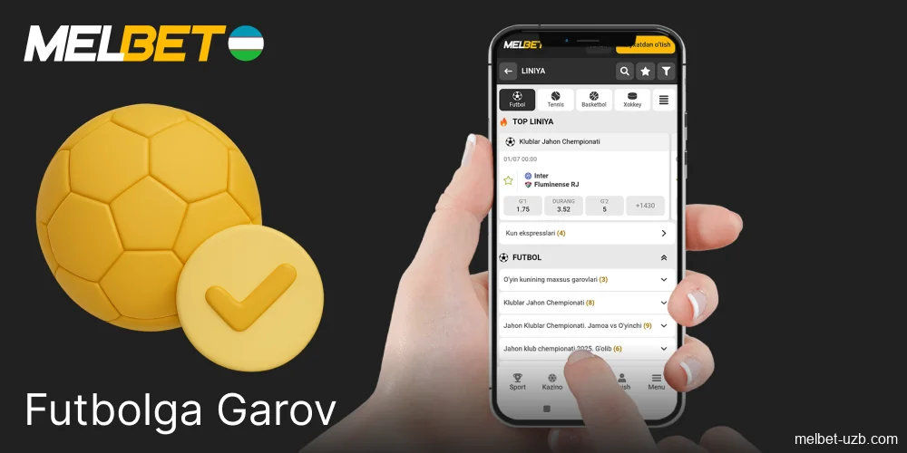 Melbetda futbol garovlari bo‘yicha yuqori koeffitsiyentlar mavjud