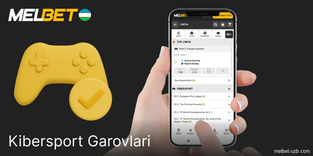 Melbetda yuqori koeffitsientlar bilan esportlarga tikish