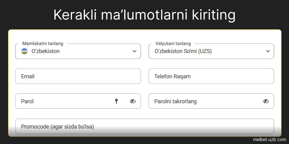 Tegishli maydonlarga ma'lumotlarni to'ldiring, 8-qadam